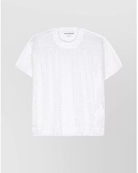 Junya Watanabe - Open-Knit Panelled Crew-Neck Short-Sleeve T-Shirt - Lyst