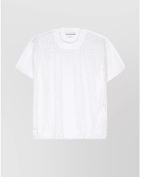 Junya Watanabe - Lightweight Open-Knit Crewneck Panelled T-Shirt - Lyst