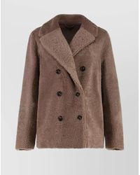Max Mara - Futura Double-Breasted Faux Fur Peacoat - Lyst
