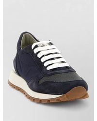 Brunello Cucinelli - Active Sneakers Contrasting Sole Mesh Suede - Lyst
