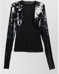 Rick Owens - Dennis Mesh Sequin Sleeve Stretch Top - Lyst