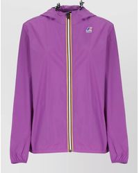 K-Way - Short Hooded Jacket Waterproof Zip Pockets - Lyst