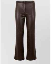 Max Mara - Flared High Rise Synthetic Leather Pants - Lyst