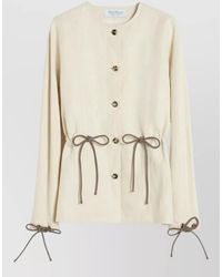 Max Mara - Jacket Adjustable Waist Bow Detail Long Sleeves - Lyst