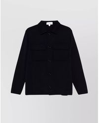 Lardini - Knitted Jacket With Collared Front Pockets - Lyst