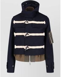 Sacai - Hooded Jacket Zip Pocket Contrast Detailing - Lyst