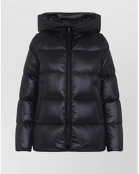 Moncler - Short Parka With Hood And Quilted Design - Lyst