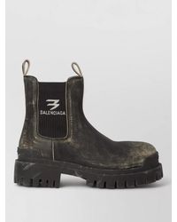 Balenciaga - Round Toe Chelsea Strike Leather Boots - Lyst