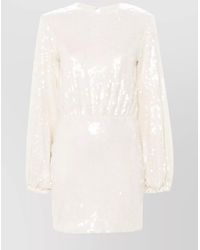 ROTATE BIRGER CHRISTENSEN - Sequin Embellished Puff Sleeve Mini Dress - Lyst