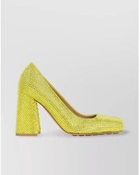 Bottega Veneta - Tower Pumps With Strass-Embellished Suede Upper - Lyst