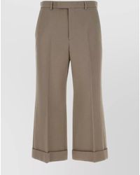 Gucci - Wool Wide-Leg Cropped Trousers - Lyst