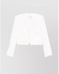 IRO - Tweed Cropped Jacket Frayed Edges - Lyst