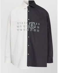 MM6 by Maison Margiela - Striped Long-Sleeve Shirt - Lyst