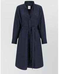 Nude - Belted Shirt Dress Long Sleeves Neckline - Lyst
