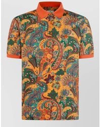 Etro - Paisley Print Polo - Lyst