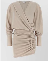 ANDAMANE - Grace Dress Draped Neckline Hooded Back - Lyst