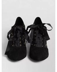 Dolce & Gabbana - Leather Floral Lace-Up Pumps - Lyst