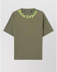 Palm Angels - Logo Neck Regular Fit Short Sleeve T-Shirt - Lyst