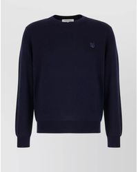 Maison Kitsuné - Ribbed Wool Crew-Neck Sweater - Lyst