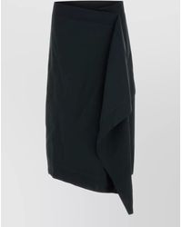 Ami Paris - Virgin Wool Draped Asymmetric Skirt - Lyst