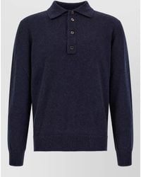 ZEGNA - Cashmere Wool Long-Sleeve Polo Jumper - Lyst