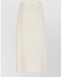 Malo - Silk Skirt High Waist Midi Pleated - Lyst