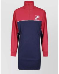 MM6 by Maison Margiela - Logo-Print Panelled Mini Dress - Lyst