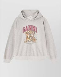 Ganni - Organic Cotton Graphic Hoodie - Lyst