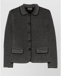 Emporio Armani - Ribbed Slim-Fit Striped Cardigan - Lyst