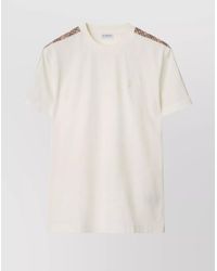 Burberry - Organic Cotton Regular-Fit Check-Trim T-Shirt - Lyst