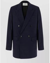 Ami Paris - Virgin Wool Oversized Double-Breasted Blazer - Lyst