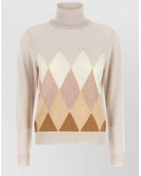 Ballantyne - Cashmere Diamond-Intarsia Turtleneck Sweater - Lyst