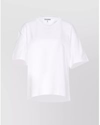 Ganni - Crew Neck Relaxed Fit Short Sleeves Top - Lyst