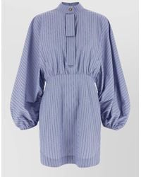 Zimmermann - Stripe Mini Dress Long Sleeves Drawstring - Lyst