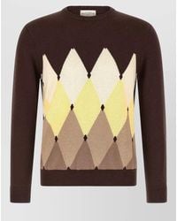 Ballantyne - Argyle Crew Neck Sweater Long Sleeves - Lyst