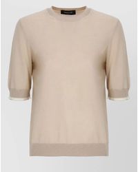 Fabiana Filippi - Ribbed Crewneck Short-Sleeve Sweater - Lyst
