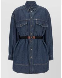Versace - Chambray Denim Dress - Lyst