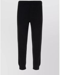 Prada - Cashmere Blend Elastic Waist Ribbed Cuff Trousers - Lyst