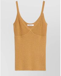 Max Mara - Silk Cashmere Ribbed V-Neck Sleeveless Top - Lyst