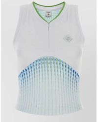 CASABLANCA - Tennis Print Jersey Racerback Top - Lyst