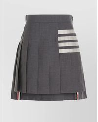 Thom Browne - High-Waisted Striped Pleated Mini Skirt - Lyst