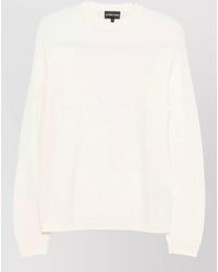 Emporio Armani - Virgin Wool Textured Knit Crew Neck Long-Sleeve Sweater - Lyst
