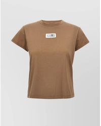 MM6 by Maison Martin Margiela - Label Logo Crew Neck Short Sleeves Top - Lyst