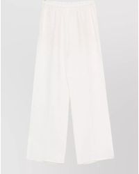 forte_forte - Linen Trousers Wide Leg Side Slits - Lyst