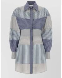 Moschino - Poplin Shirt Dress Striped Embroidery Detail - Lyst