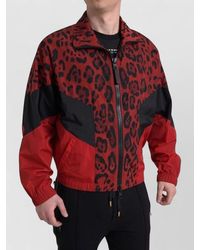 Dolce & Gabbana - Leopard Nylon Full Zip Sweater - Lyst