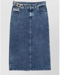 DIESEL - Denim Midi Skirt - Lyst