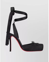 Christian Louboutin - Cassia Lace Up 100 Crepe-Satin Heels - Lyst