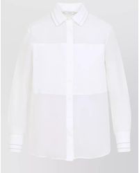 Peserico - Organza Shirt Collared Neck Long Sleeves Sheer - Lyst