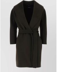 Max Mara - Wool Messi Coat Three Quarter Sleeves Belt - Lyst